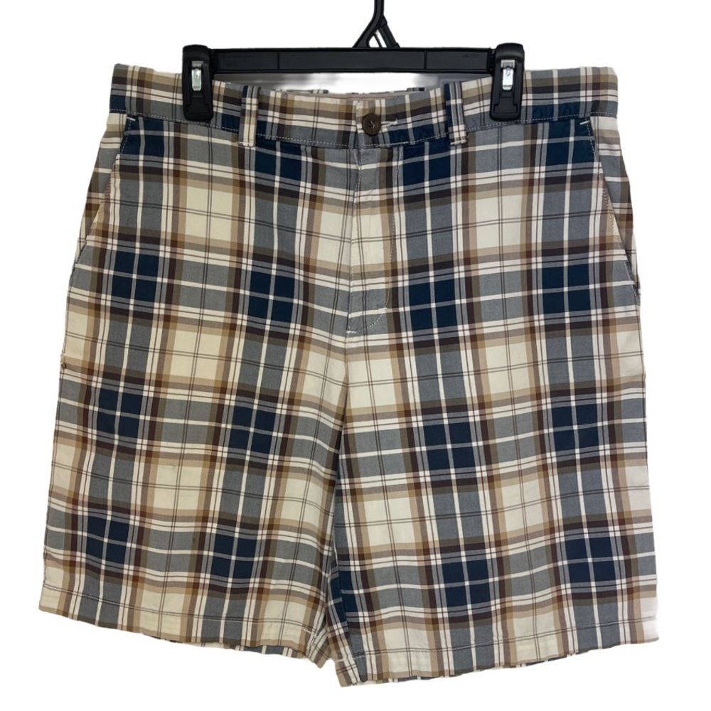 Eddie Bauer Plaid Shorts Men’s 33 Tan